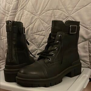 Mia Elora Bootie Black Lace-Up Combat Boots